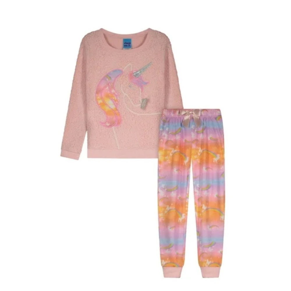Sleep On It Cozy Pink Unicorn Kids Pajamas Set - Picture 9 of 9
